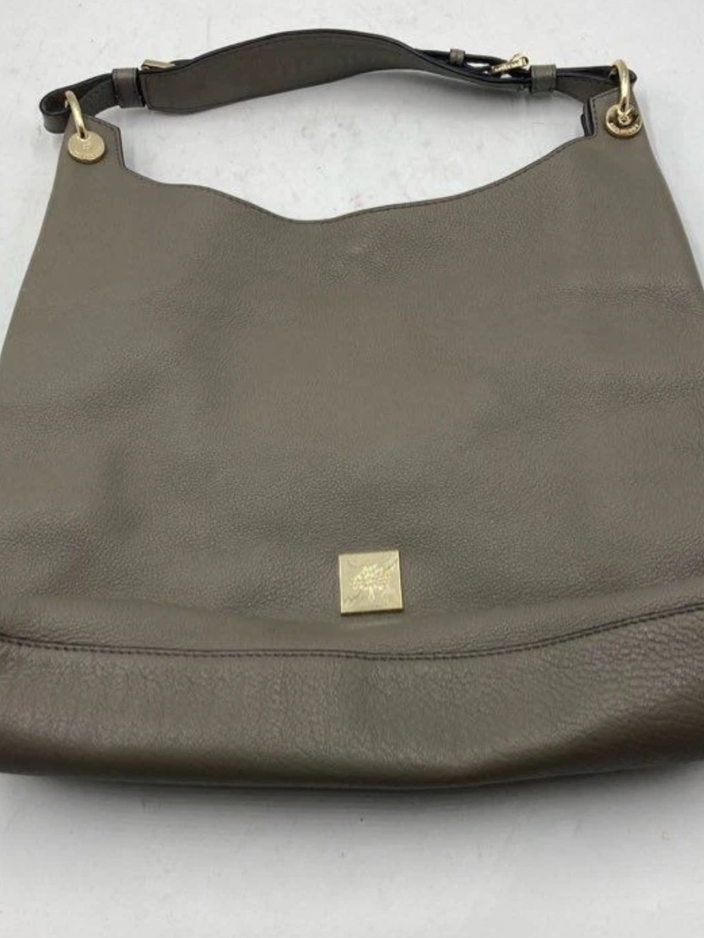 Mulberry Taupe Pebbled Leather Shoulder Hobo with Gold Hardware